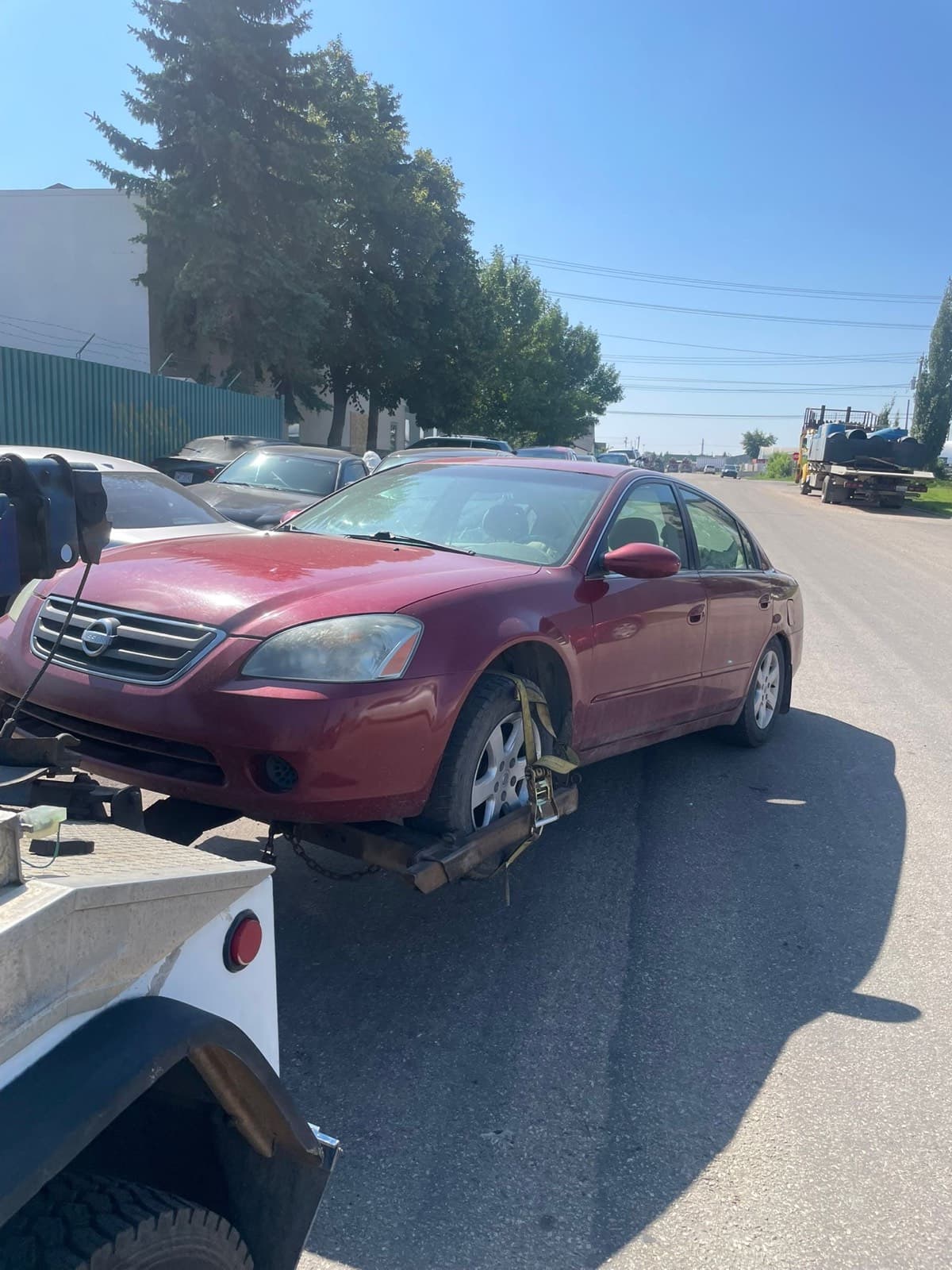 Nissan Altima secured for Fort Saskatchewan scrap car pickup