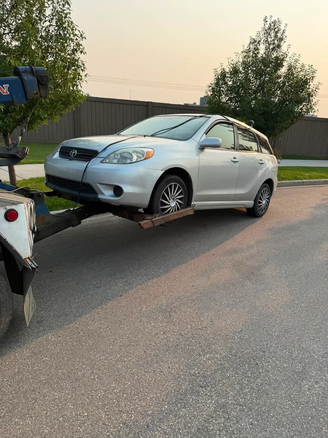Silver 2006 Toyota Matrix collected for cash in The Hamptons, Edmonton