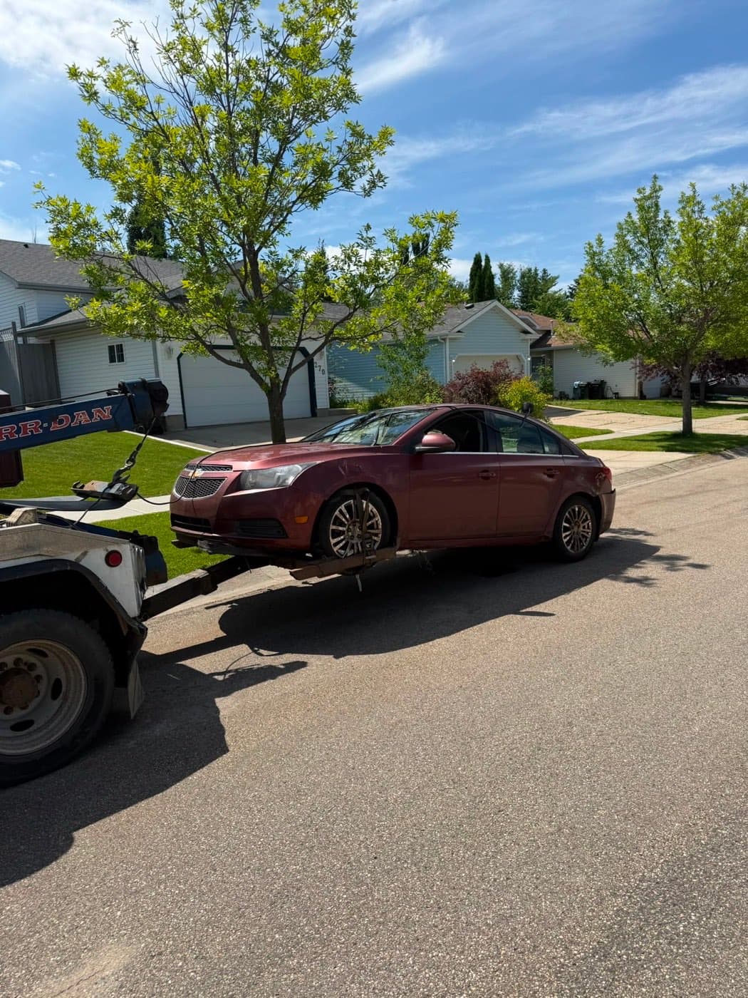Burgundy 2012 Chevrolet Cruze collected for cash in Centre in the Park, Sherwood Park